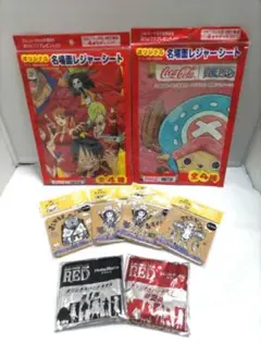 ワンピースグッズ3種セット／レジャーシート・ハンドタオル・コルクコースター