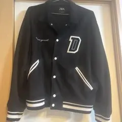 黒 スタジャン 刺繍ロゴ付き