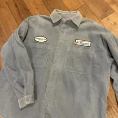 WEGO ウィゴー コーデュロイワークシャツ　長袖　サイズＬ　サックスブルー