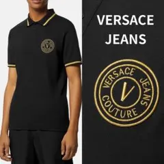 VERSACE JEANS ブラックポロシャツ Mサイズのサムネイル
