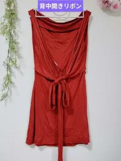 美品 DIANE von FURSTENBERG バックシャンワンピース 赤 Mのサムネイル