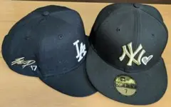 NEW ERA ニューエラ 59FIFTY NY 黒 7 ★LA サイン17