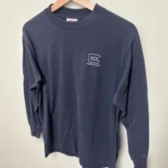 ロンT 長袖Tシャツ 黒系 ミリタリー 古着　アメリカ製　Mサイズ　ストリートのサムネイル