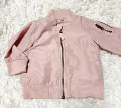 ピンク ジップアップジャケットアウター 80cm♡女の子　秋服冬服