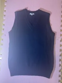 ネイビー Vネック ノースリーブ セーター ベスト　Lサイズ