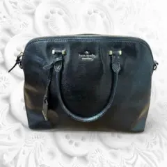 kate spade new yorkブラックエナメルハンドバッグ