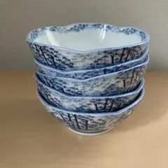 和食器 丼　鉢　茶碗　5客セット 竹文様 輪花鉢