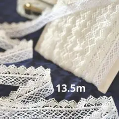 【フリルレース】13m50cm ケミカルレース付きトーションレース 白 3cm幅