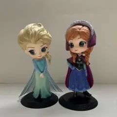 2個セット Qposket ディズニーフィギュアセット エルサ アナ まとめ売り
