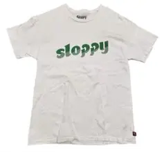 Sloppy USA製 フロントロゴ ホワイト クルーネック tシャツ