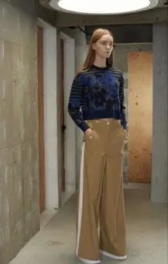 【sacai luck】インターシャフラワー×ボーダーニット