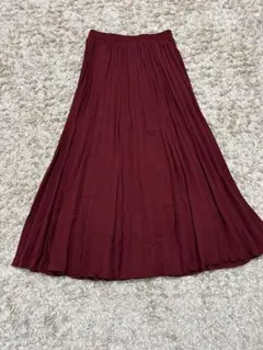 JUNOAH バーガンディ プリーツロングスカート　新品未使用