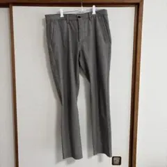 グレンチェック柄 スラックス パンツ グレー