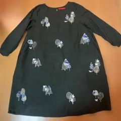 刺繍入り長袖ワンピース