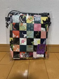 和装用バッグ 猫 パッチワーク柄ポシェット
