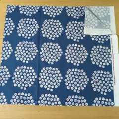 ネイビーブルー　プケッティ puketti 生地 コットン　小花柄　マリメッコ