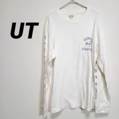 6052U ユニクロ サーフ ロゴ長袖Tシャツ ホワイト M 両袖プリントロンTのサムネイル
