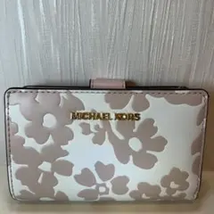 新品未使用　MICHAEL KORS 花柄 二つ折り財布　花　ピンク　MK