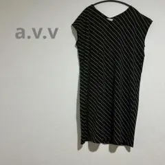 【a.v.v standard】L ブラック系 ノースリーブワンピース c020