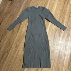 【FRAY I.D】グレー　カーキ　ニットワンピース ONE SIZE