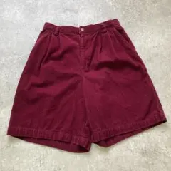 90s urban oasis 2タックコーデュロイショーツ W29 ボルドーのサムネイル