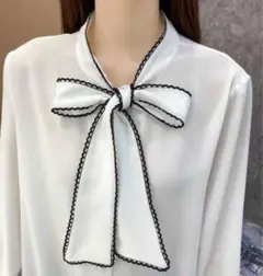 Dot Closet ホワイトリボンブラウス