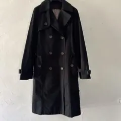黒トレンチコート 細身ダブルブレスト　綺麗目シルエット MICHEL KLEIN
