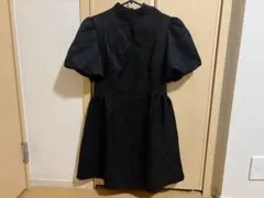 チャイナ風 半袖ワンピース ブラック