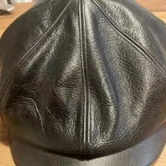レザー ハンチング帽 黒