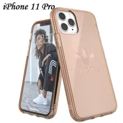 iPhone 11 Pro ケース カバー クリア ローズゴールド アディダス