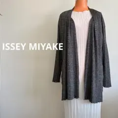 ラメ長袖フリルロングカーディガン【ISSEY MIYAKE】オープンフロント美品のサムネイル