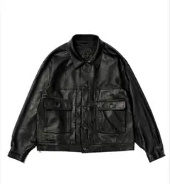 A leather TRUCKER JACKET レザー　ジャケット　OVY