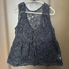 総レース ベスト ジレ ブラック