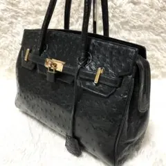 【OSTOMO オストモ】オーストリッチ ハンドバッグ JRA 日本製 撥水