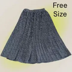 ニコアンド ドット柄 ロングスカート 裏地あり 美シルエット カジュアル