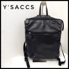 Y'SACCS　シンプルスクエアリュック　バックパック　ブラック　黒のサムネイル