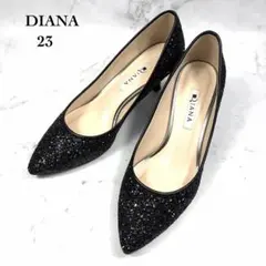 【美品】DIANA ダイアナ グリッター ポインテッドトゥ パンプス 23