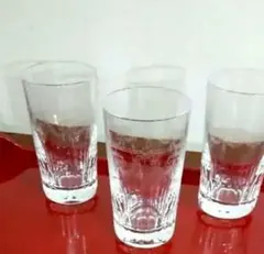 ★ボヘミアクリスタル ★エッチンググラス３客セット 箱なし