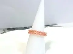 天然石インカローズ　2連リング　形状記憶ワイヤー　ハンドメイド