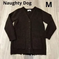 Naughty Dog ノーティードッグ　M 茶色　ダメージ加工カーディガン