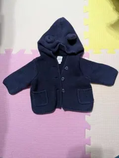 baby GAP くま耳フード付きカーディガン 0-3ヶ月 ネイビー