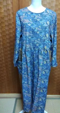 花柄ロングワンピース 着物リメイク