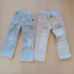 HUSHUSHベージュ ストレートパンツ 110サイズ