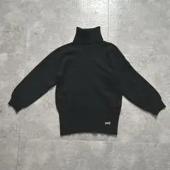 D&Gドルチェ&ガッバーナ 黒 タートルネックニット 金ロゴチャームXSサイズ
