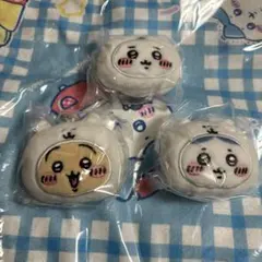 ナガノマーケット 鈴入りおかおマスコット うさぎ　ちいかわ　ハチワレ　3点セット