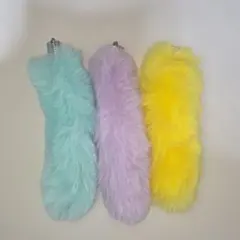 ファーキーホルダー 3点セット パステルカラー
