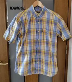 KANGOL メンズ半袖チェックシャツLサイズ『中古品』
