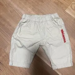 ミキハウス　8分丈　ロゴ刺繍パンツ　ベージュ 80