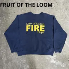 00s FRUIT OF THE LOOM スウェット FIRE ネイビー L