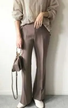 最終値下げ！ジーユー 2way ストレッチフレアパンツ ブラウン